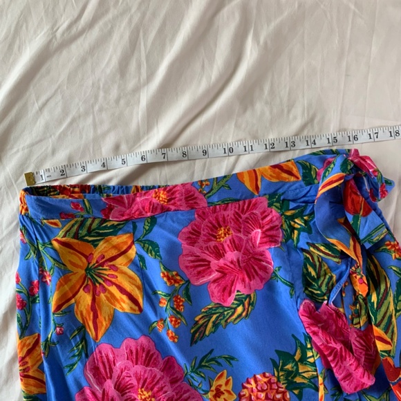 Cynthia Rowley Tropical Hibiscus Wrap Skirt Sarong Women's Size‎ Large new tags - Picture 5 of 9
